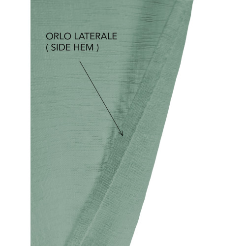 Paire de rideaux en verre modernes SIMPLY Green - tissu polyester bouclé semi-transparent, ourlet tunnel