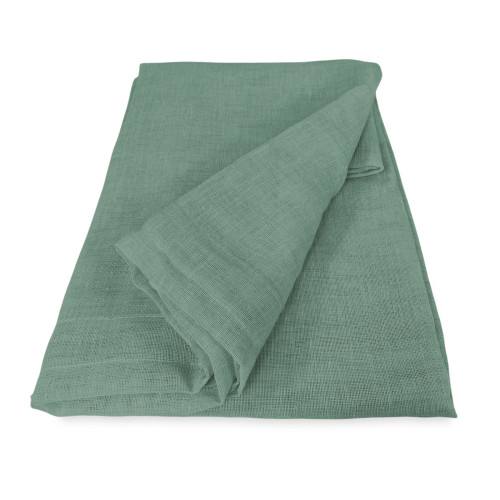 Coppia tendine vetro moderne SIMPLY Verde - tessuto poliestere bouclè semitrasparente, orlino tunnel