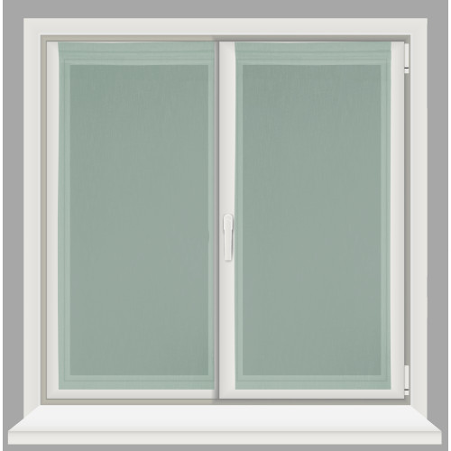 Paire de rideaux en verre modernes SIMPLY Green - tissu polyester bouclé semi-transparent, ourlet tunnel