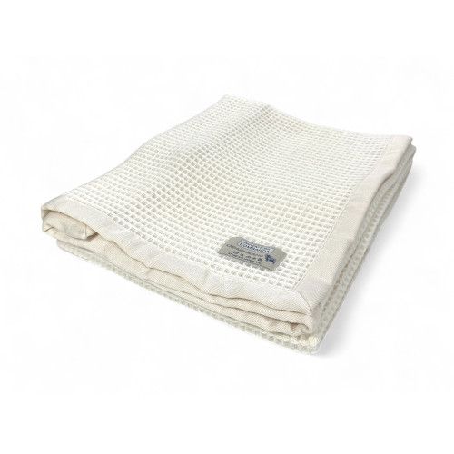 Coperta baby lana Merino & Kashmir nido d’ape – anti-pilling, Made in Italy, per culla navicella carrozzina lettino