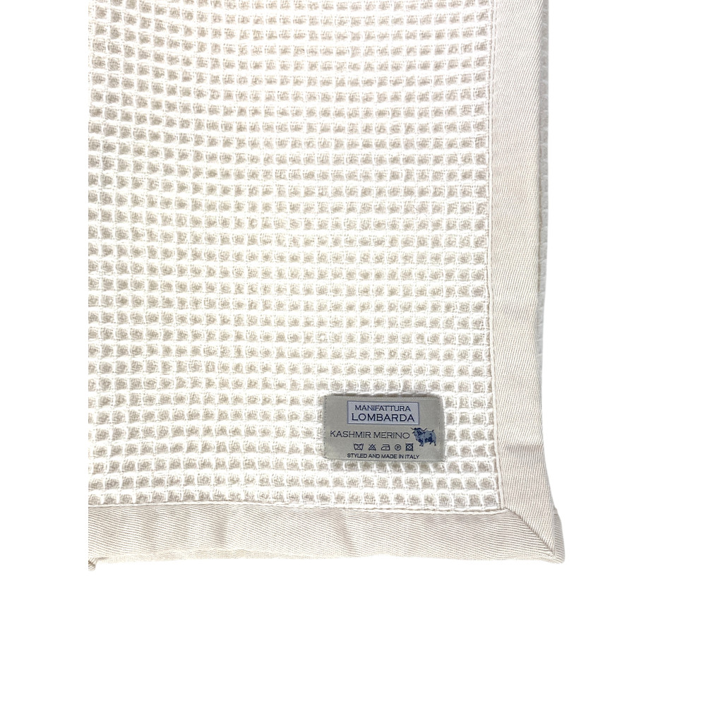 Merino & Kashmir honeycomb baby wool blanket – anti-pilling, Made in Italy, for bassinet pram cot