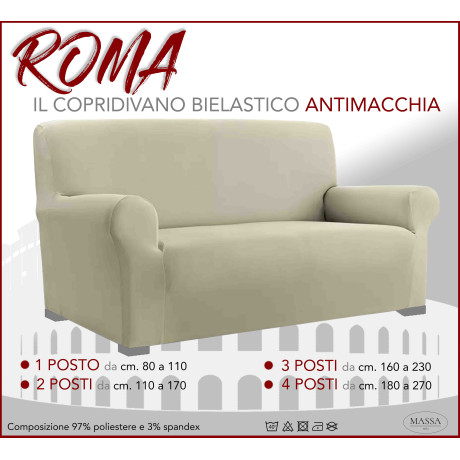 copridivano beige elasticizzato