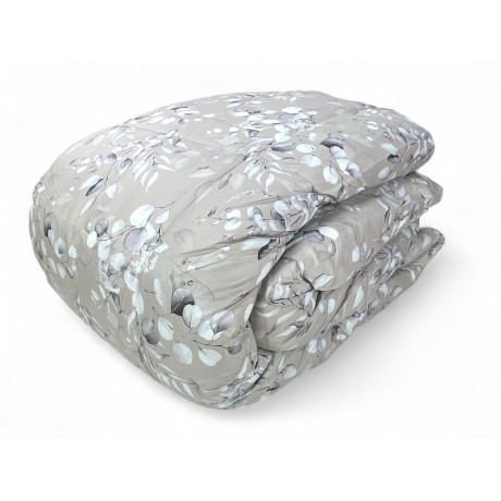 Stream Winter Doppelbettdecke 500 gr - Beige Floral gemusterte Steppdecke 80% Feder 20% Bettdecke