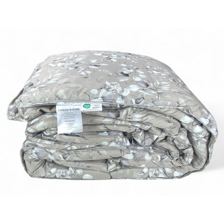 Couette double d’hiver Stream - Motif floral beige élégant et durable