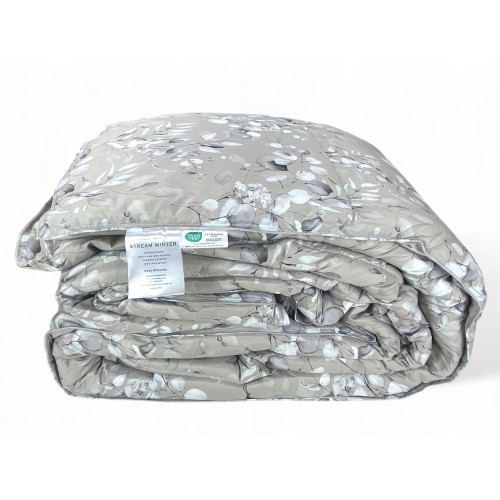 Couette double d’hiver Stream - Motif floral beige élégant et durable