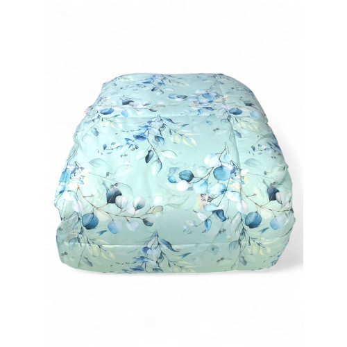 Flow Winter Edredón Doble 500 gr - Plumífero 80% Pluma 20% Plumón - Estampado Floral Verde