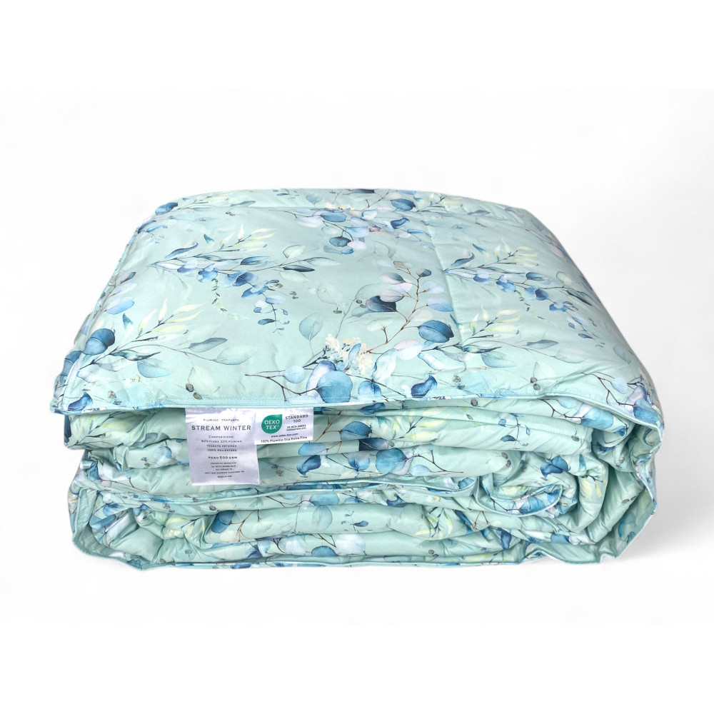 Flow Winter Edredón Doble 500 gr - Plumífero 80% Pluma 20% Plumón - Estampado Floral Verde