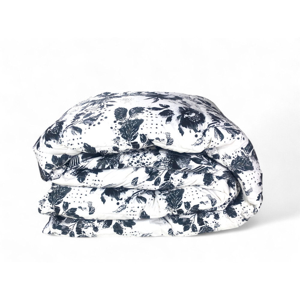 Stream Winter Double Duvet 500 gr - Doudoune 80 % Plume 20 % Doudoune - Motif Floral Encre Noire