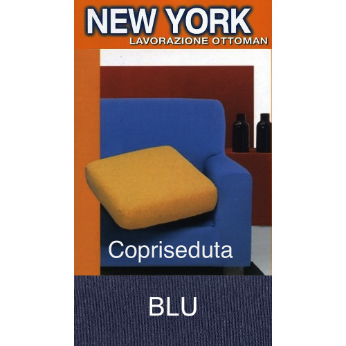 Housse de canapé bleu New York - Tissu stretch côtelé anti-boulochage - Fabriqué en Italie
