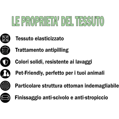 Funda de asiento de sofá New York Cenere - Tela elástica acanalada anti-pilling - Hecho en Italia