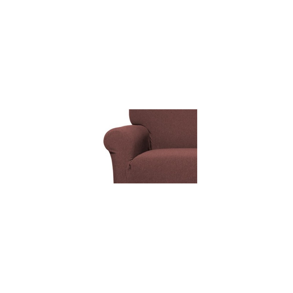 New York Chocolate Sofa Seat Cover - Anti-Pilling Ribbed Stretch Fabric - Made in Italy