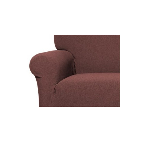 Funda de asiento de sofá New York Chocolate - Tela elástica acanalada anti-pilling - Hecho en Italia