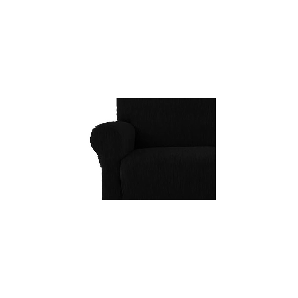 New York Sofa Sitzbezug Schwarz - Anti-Pilling Gerippter Stretchstoff - Made in Italy