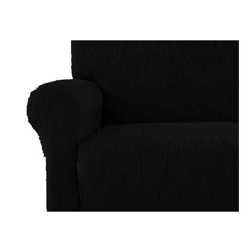 New York Sofa Sitzbezug Schwarz - Anti-Pilling Gerippter Stretchstoff - Made in Italy
