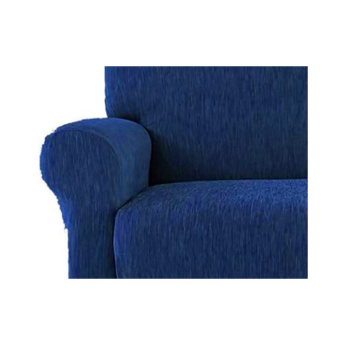 Funda de asiento de sofá azul de moda New York - Tela elástica acanalada anti-pilling - Hecho en Italia