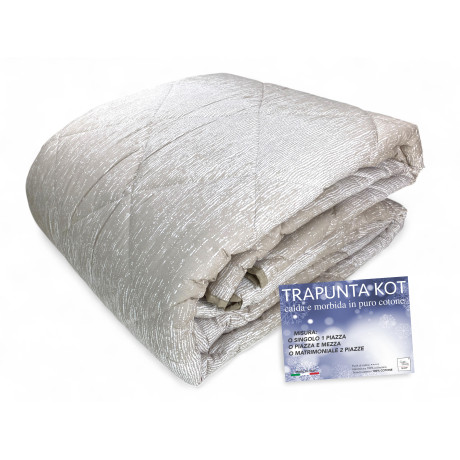 Trapunta Kot Bollicine Beige - Copriletto in puro cotone con design a bollicine.