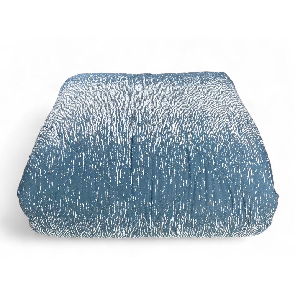 Colcha Kot Bollicine Teal - Colcha de invierno en algodón puro - Hecho en Italia, acolchado hipoalergénico