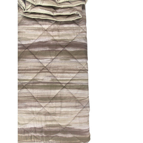 Beige gebürstete Kot-Steppdecke - Wintertagesdecke aus reiner Baumwolle - Made in Italy, hypoallergene Polsterung