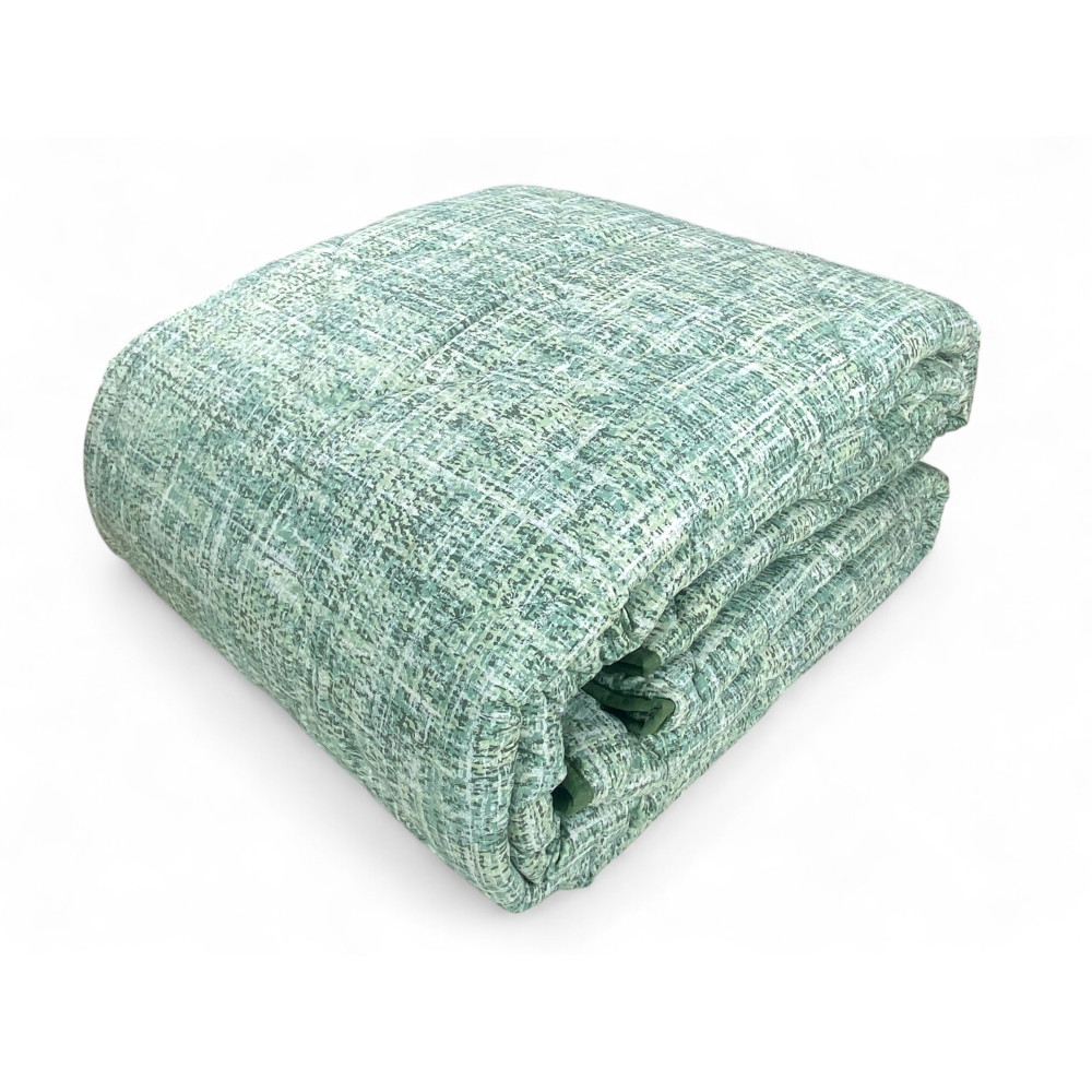 Colcha Kot Coco Green - Colcha de invierno en algodón puro - Hecho en Italia, acolchado hipoalergénico