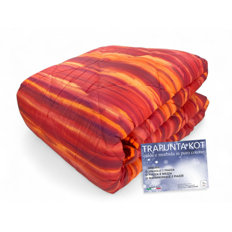 Trapunta Kot Pennellato Bordeaux - Copriletto invernale 100% cotone - Made in Italy