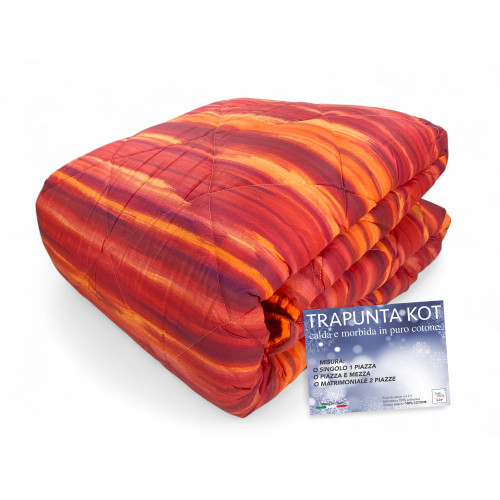 Colcha Kot cepillada burdeos - Colcha de invierno 100% algodón - Hecho en Italia, cálido y suave