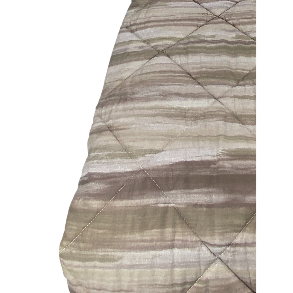 Beige gebürstete Kot-Steppdecke - Wintertagesdecke aus reiner Baumwolle - Made in Italy, hypoallergene Polsterung