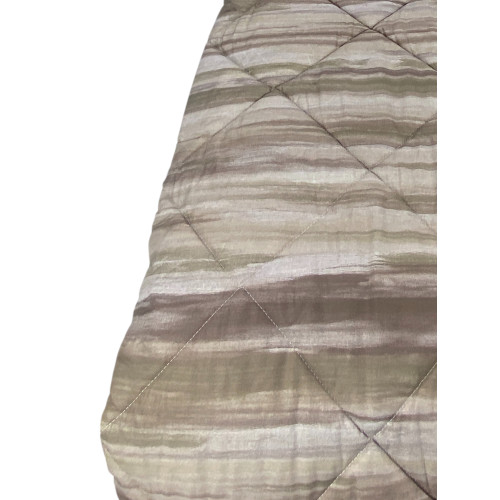 Beige gebürstete Kot-Steppdecke - Wintertagesdecke aus reiner Baumwolle - Made in Italy, hypoallergene Polsterung