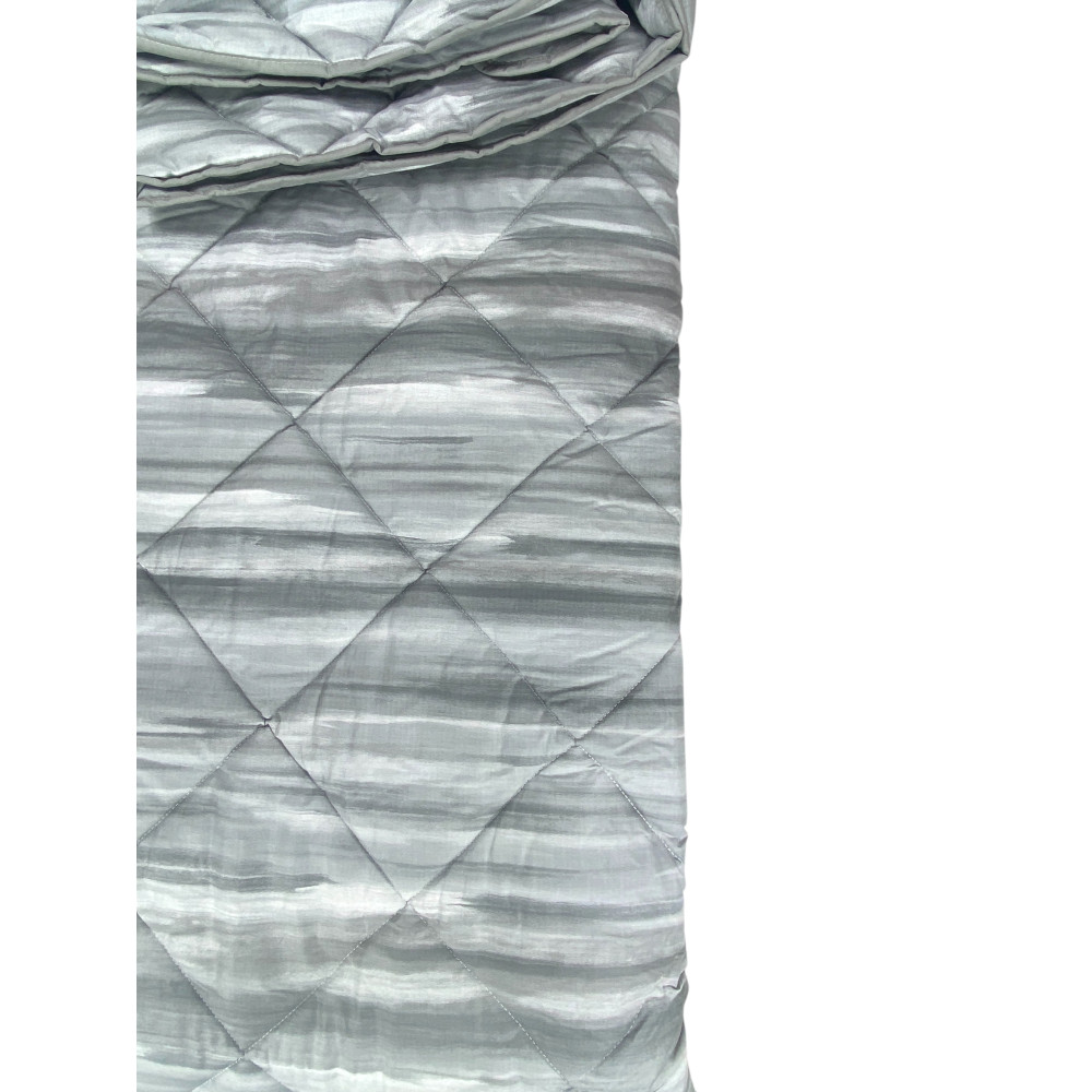 Grey brushed Kot quilt - Winter bedspread in pure cotton - Made in Italy, hypoallergenic padding
