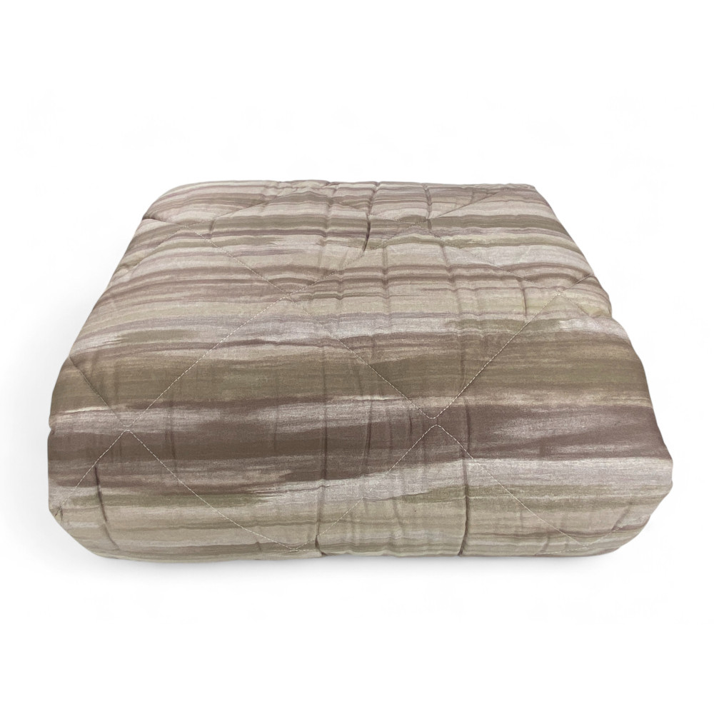 Beige gebürstete Kot-Steppdecke - Wintertagesdecke aus reiner Baumwolle - Made in Italy, hypoallergene Polsterung