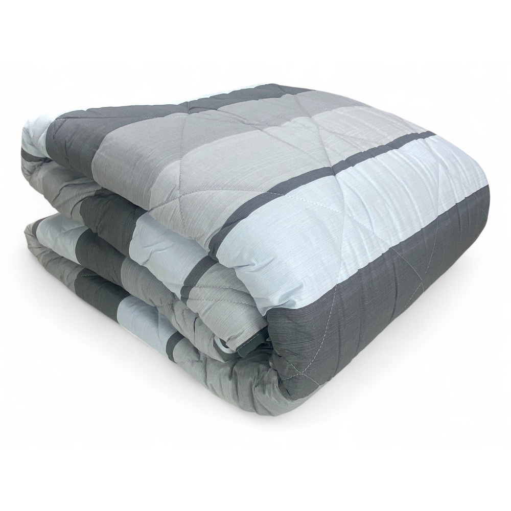 Kot Riga Grey Quilt - Winter Pure Cotton Bedspread - Made in Italy, Hypoallergenic Padding