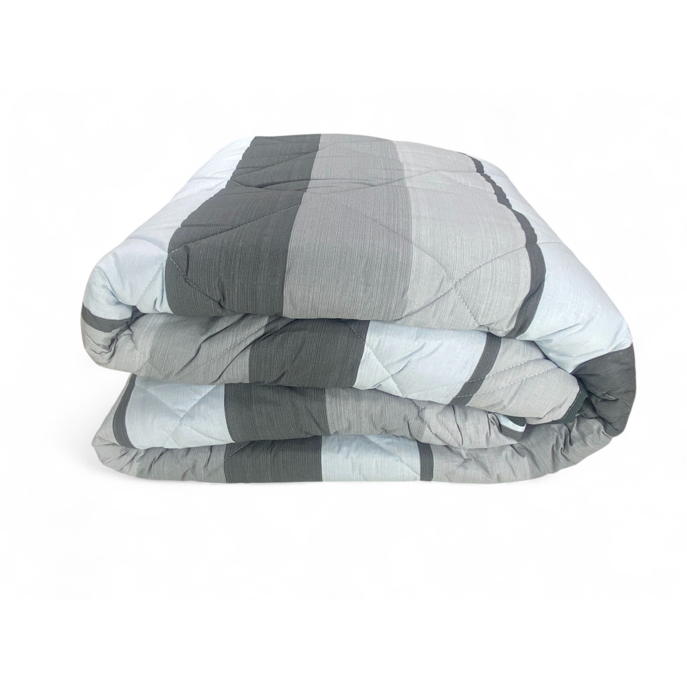 Kot Riga Grey Quilt - Couvre-lit d’hiver en pur coton - Fabriqué en Italie, rembourrage hypoallergénique