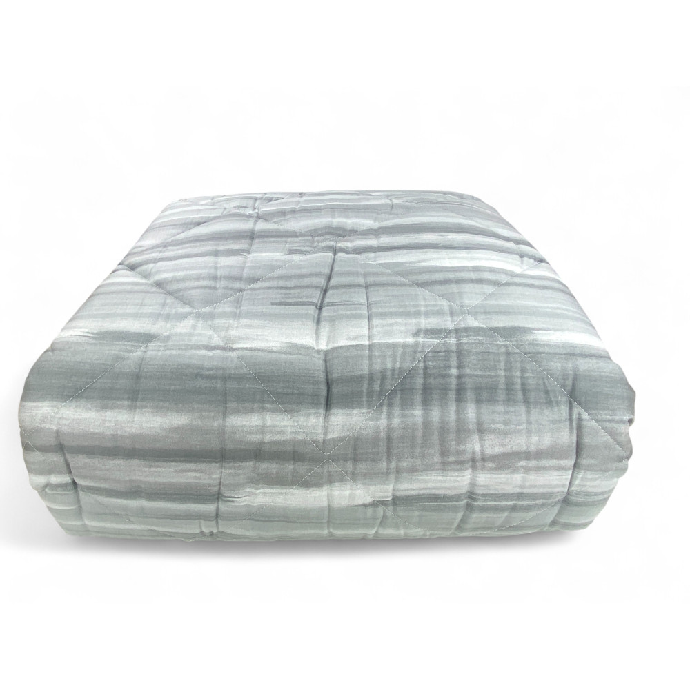 Grey brushed Kot quilt - Winter bedspread in pure cotton - Made in Italy, hypoallergenic padding
