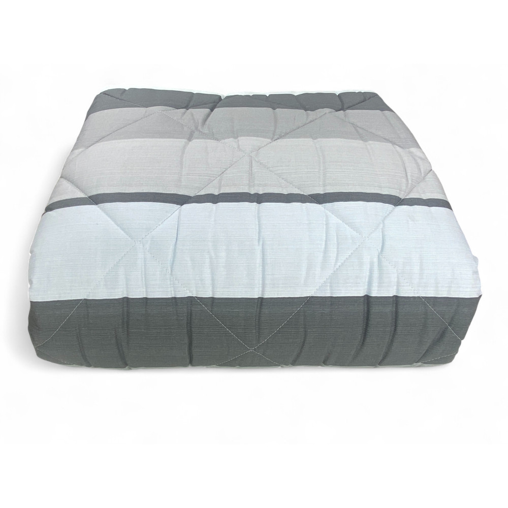 Kot Riga Grey Quilt - Winter Pure Cotton Bedspread - Made in Italy, Hypoallergenic Padding
