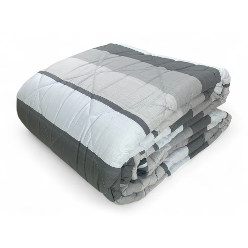 Kot Riga Grey Quilt - Winter Tagesdecke aus reiner Baumwolle - Made in Italy, hypoallergene Polsterung