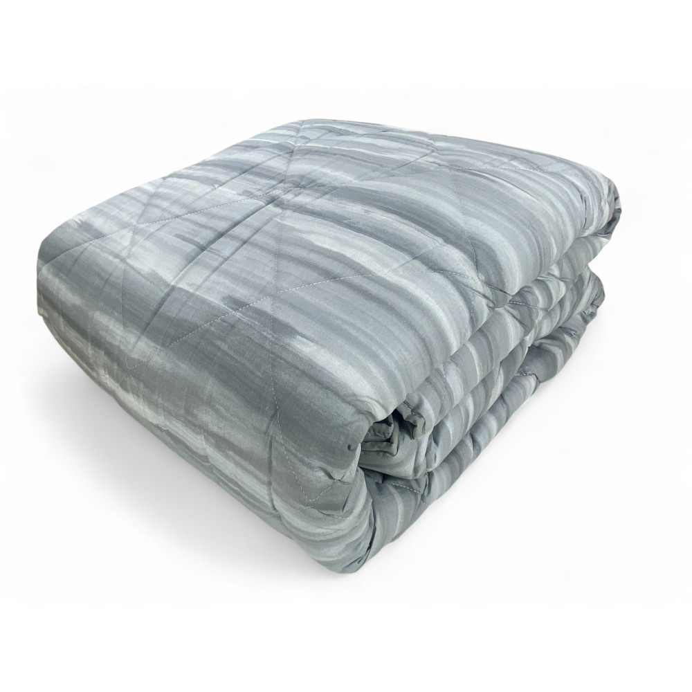 Grey brushed Kot quilt - Winter bedspread in pure cotton - Made in Italy, hypoallergenic padding