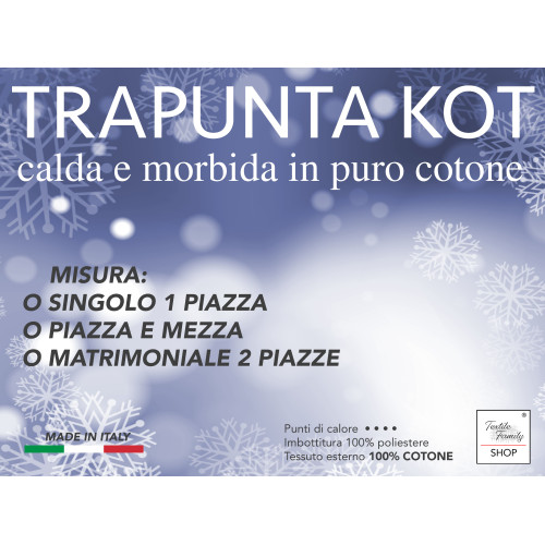Trapunta Kot Pennellato Grigio - Copriletto Invernale in Puro Cotone - Made in Italy, Imbottitura Anallergica