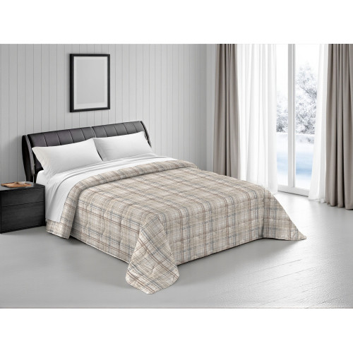 Tiroler Winterbettdecke Beige Textur - hypoallergene Mikrofaser-Bettdecke 300gr - Made in Italy Warm