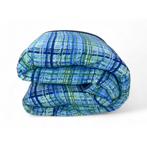 Couette d’hiver tyrolienne texture bleue - Couette chaude en microfibre hypoallergénique 300gr - Made in Italy