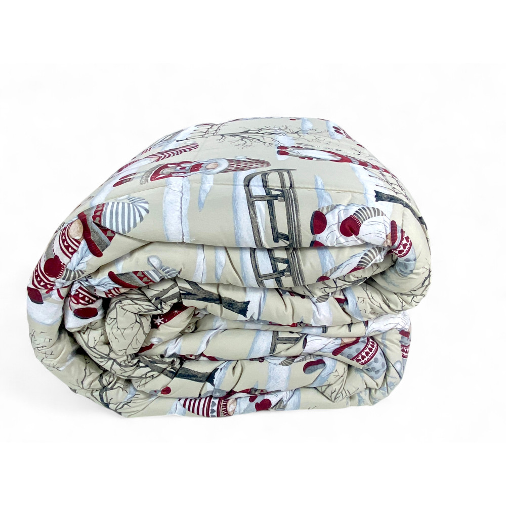 Edredón de invierno Navidad Gnomos - Pluma de mano nórdica 300 gr/m² - Suave y cálido, Hecho en Italia