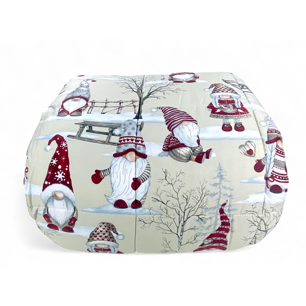 Winter Quilt Christmas Gnomes - Duvet Hand Feather 300 gr/sqm - Soft and Warm, Made in Italy