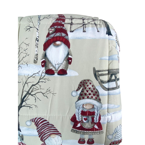Winter Quilt Weihnachtszwerge - Bettdecke Handfeder 300 gr/qm - Weich und warm, Made in Italy