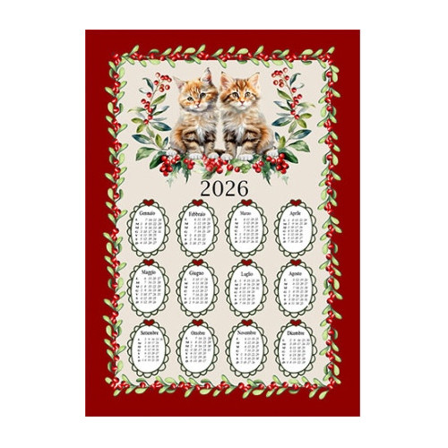 Paños de cocina navideños de algodón 2026 Maxi 50x70cm – Juego de 6 piezas, 3 estampados, idea de regalo, Made in Italy variante