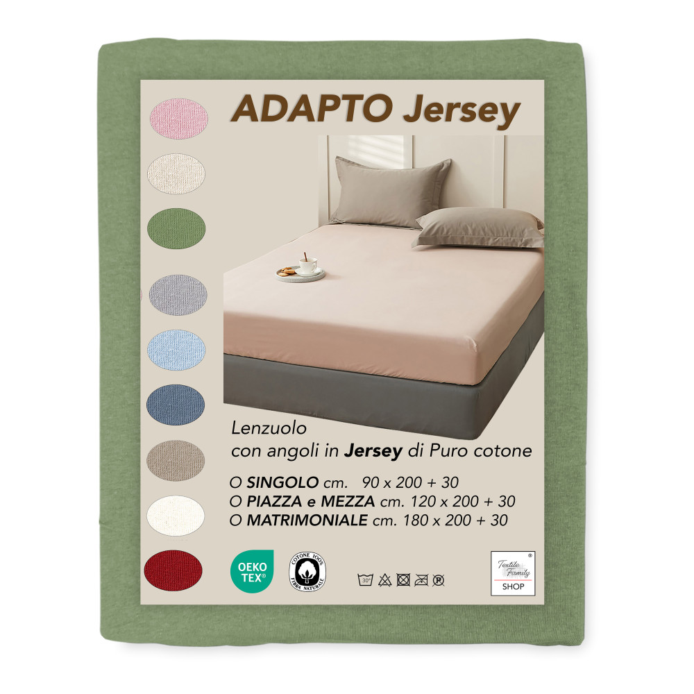 Sábana Bajera de Jersey Verde en 100% Algodón Elástico, High End H30 cm Sábana Bajera de Jersey Verde en 100% Algodón Elástico, High End H30 cm