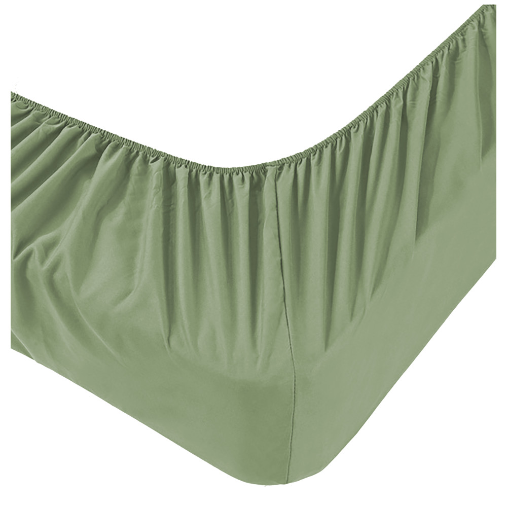 Sábanas bajeras ajustables Adapto Green Jersey - Algodón elástico H30cm - Individual, Queen, Doble