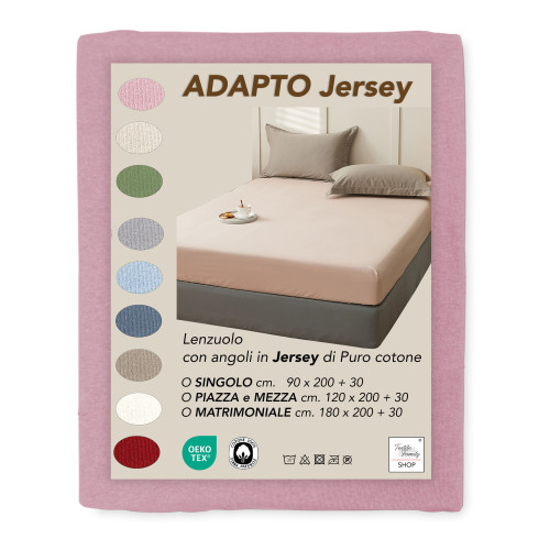 Draps Housse Jersey Adapto Rose - Coton Stretch H30cm - Single, Queen, Double