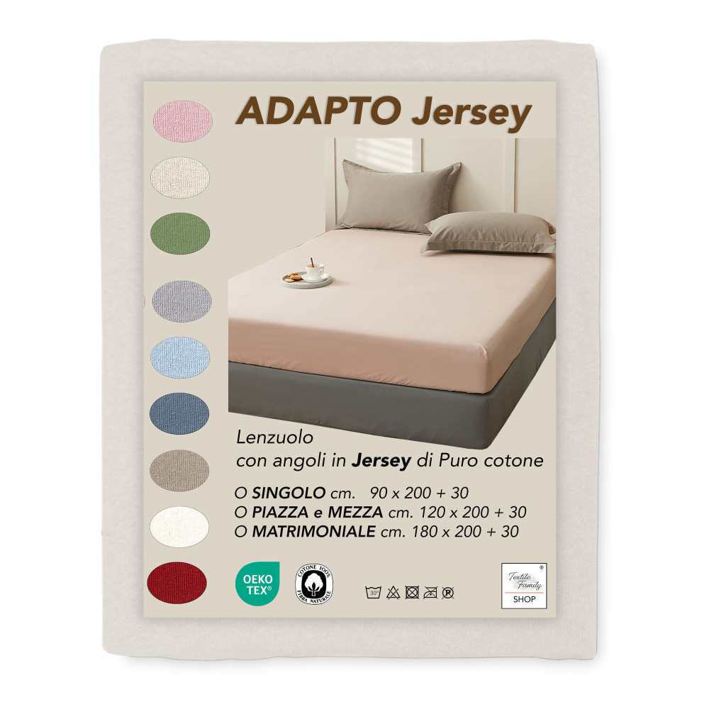 Sábana baja de jersey crema 100% algodón elástico, banda alta H30 cm Sábana baja de jersey crema 100% algodón elástico, banda alta H30 cm