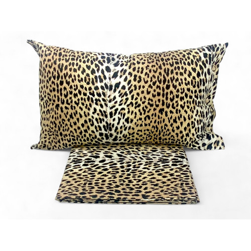 Copripiumino Leopardato - Set Letto in Puro Cotone 100% - Singolo, Piazza e Mezza, Matrimoniale - Made in Italy