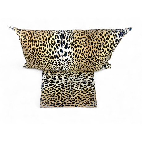 Leopard duvet cover pillowcase in cotton, modern animal pattern
