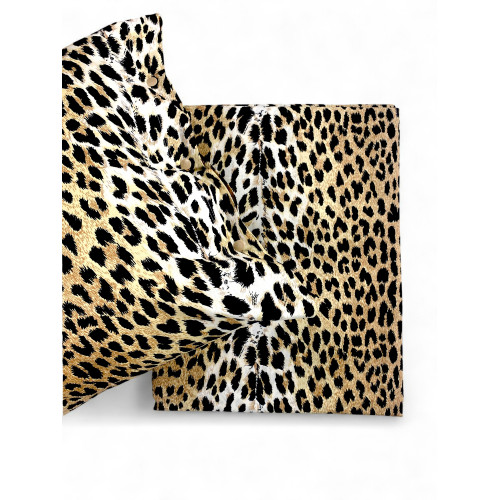 Funda de edredón de leopardo - Juego de cama de algodón 100% puro - Individual, Doble, Doble - Hecho en Italia