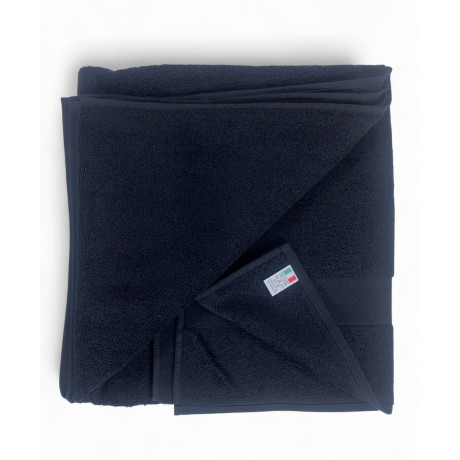 Toalla de baño de algodón rizo negro 100% Made in Italy 100x150 cm